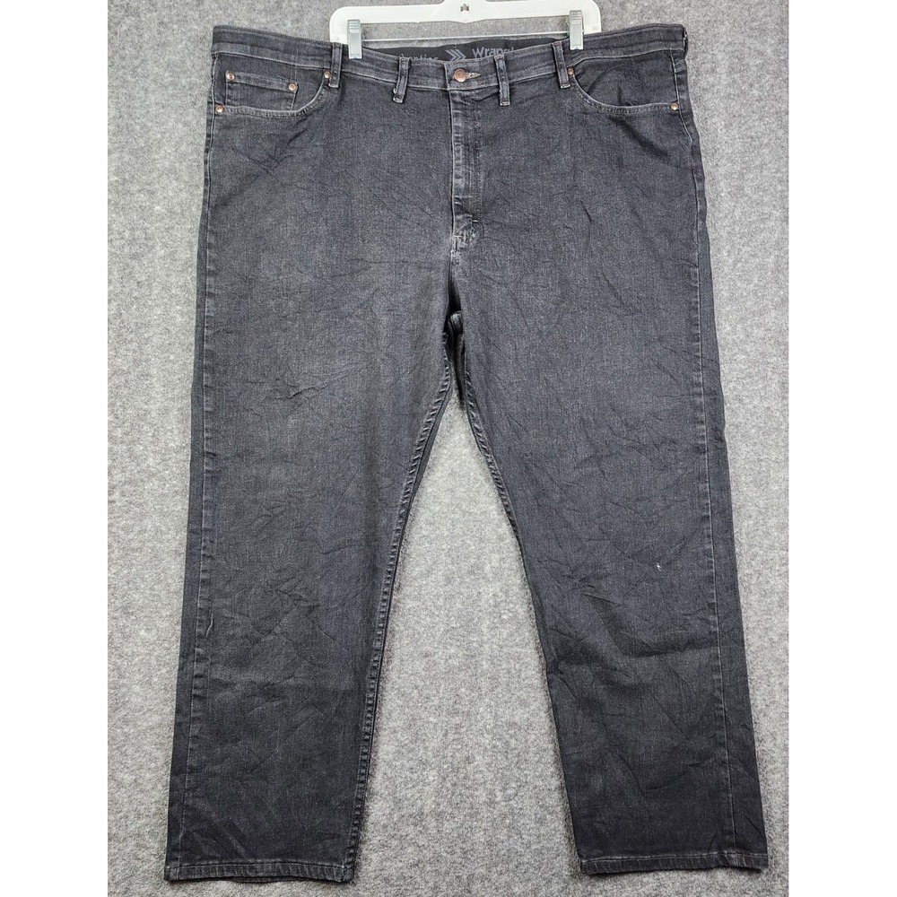 Wrangler Authentics Jeans Mens 48x30 Black Straight Leg Comfort Flex 10ZM3CSDD